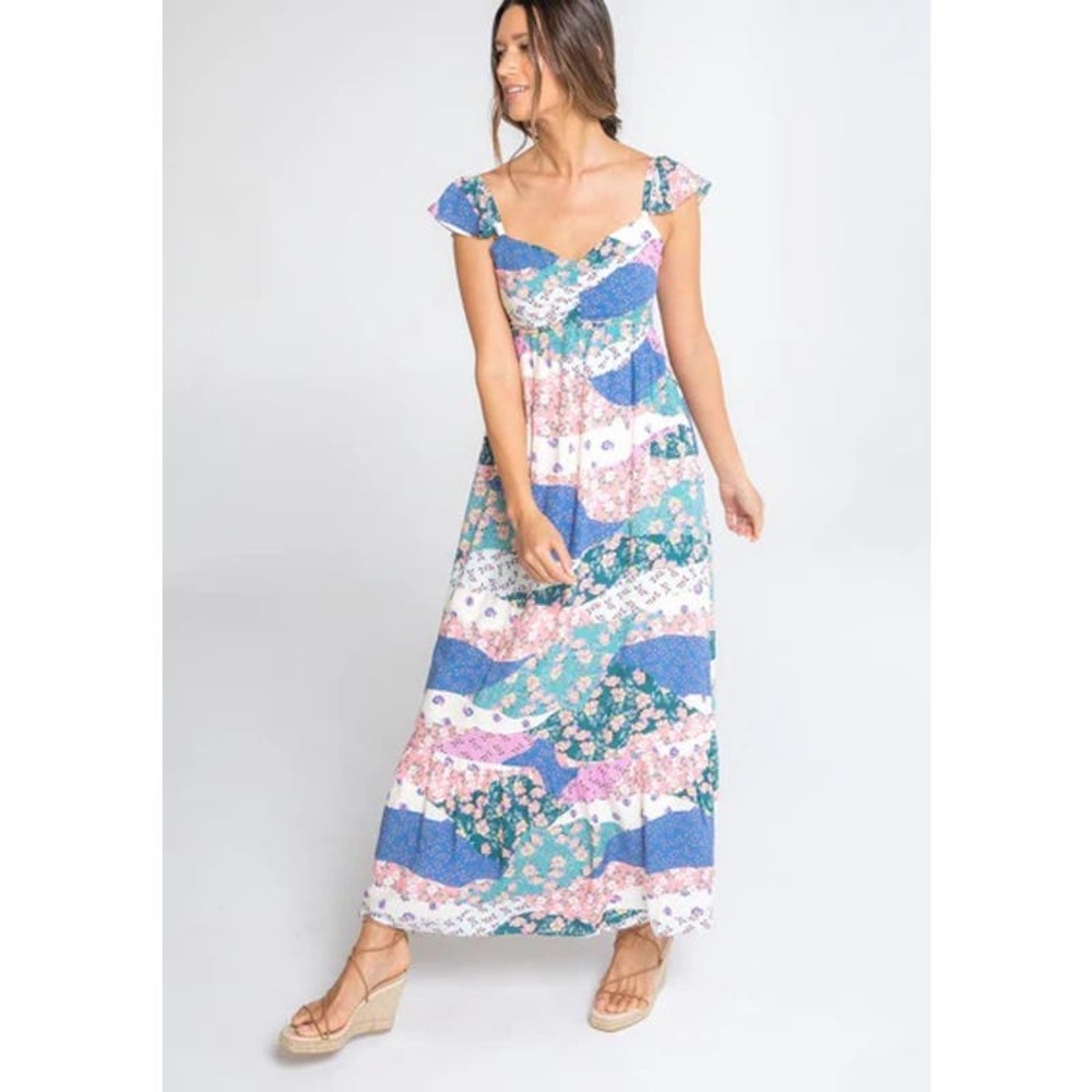 LOVESTITCH Dreamland Floral Patchwork Maxi Dress Sz L